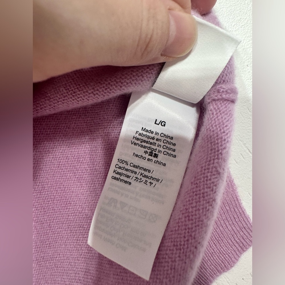 J.Crew 100% Cashmere Lavender Purple Sweater Soft Size Large Women’s - Picture 9 of 13